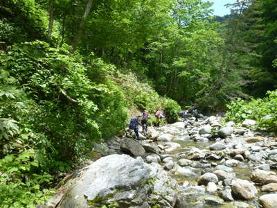 渡渉開始幌尻岳