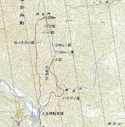 白毛門沢コース 