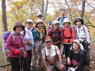 紅葉の登山道