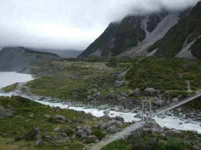 氷河の吊橋