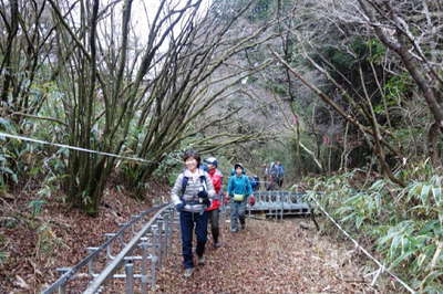 大沢沿いの作業道を行く 