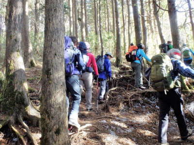 大文字山から明星ケ岳への登り