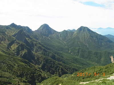 赤岩の頭付近から赤岳 