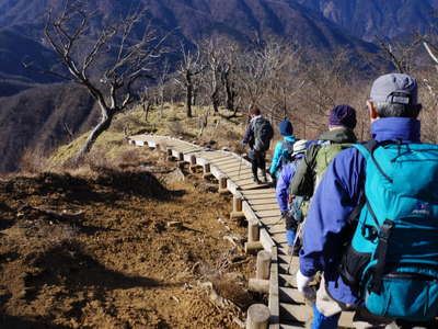 西尾根から金山谷乗越へ 