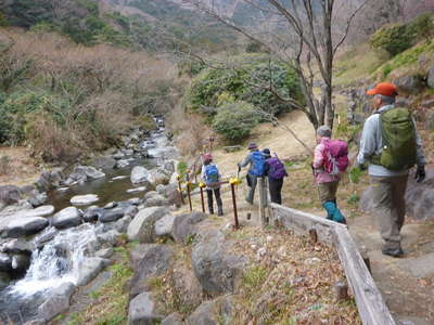 幕山公園を出発 