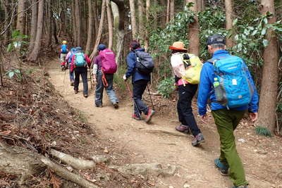 景信山への登り返し 