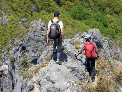 高度感満点の岩稜 