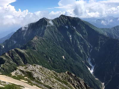 五竜岳への尾根筋 