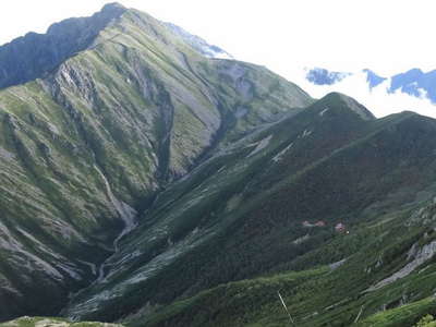 赤石岳と荒川小屋 