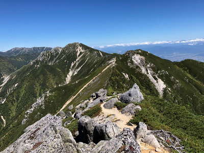 赤椰岳と空木岳 