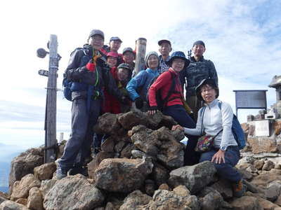 赤岳山頂にて 