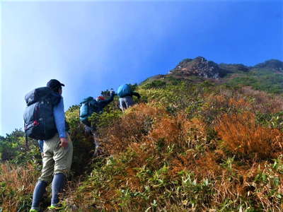 万太郎山の山頂間近