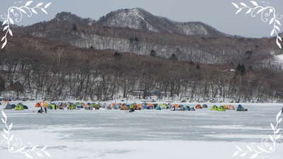 大沼ワカサギ釣りのテント