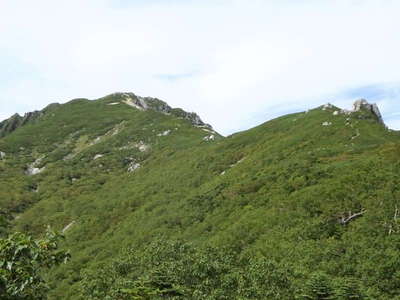 空木平から空木岳と駒石 