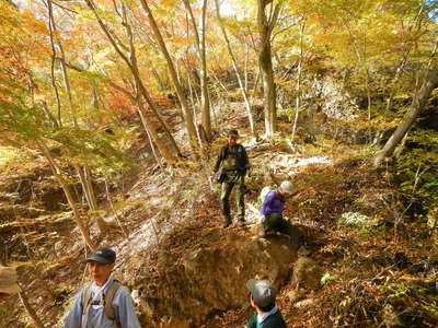 紅葉の尾根下り