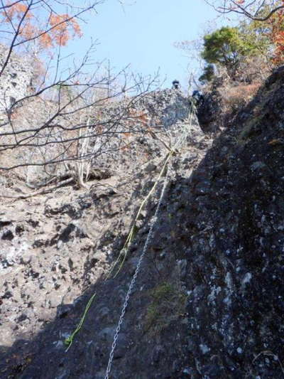 中ノ岳から15m2段下降後 