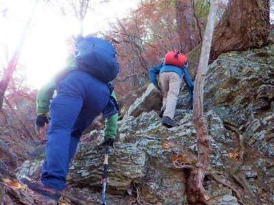 カチカチの岩の登り