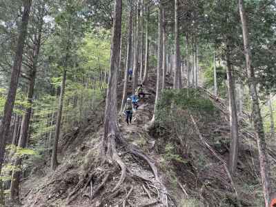 全員で読図をしながら無事下山