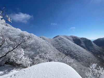 これから歩く主稜線と駒ヶ岳