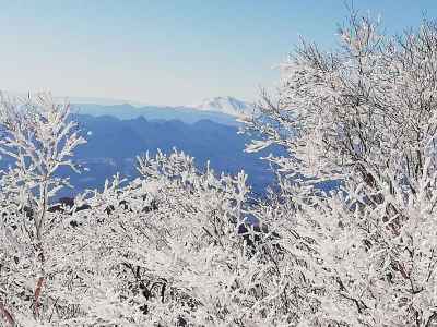 山頂から浅間山を望む