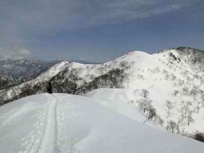 下山路下部は晴天 