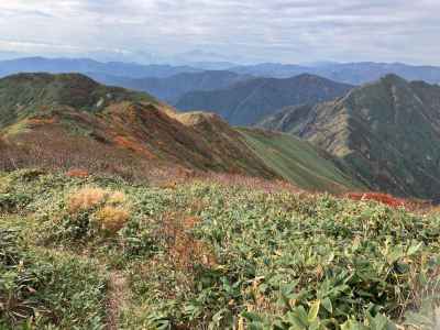 万太郎山からの下りとエビス大黒の頭