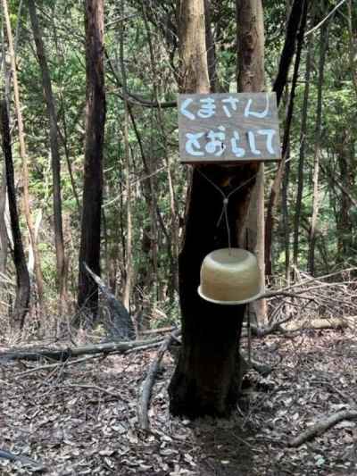 クマよけは炊飯器のお釜 