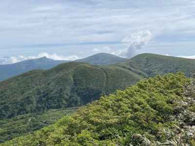 昨日歩いた乳頭山、笊森山、湯森山 