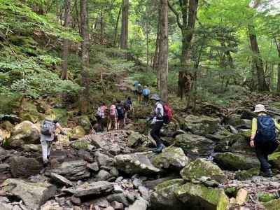 水量が少なく楽々渡渉 