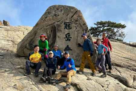 山頂にて記念撮影 