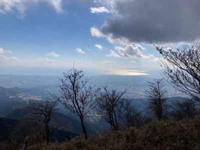 イタツミ尾根から穏やかな真鶴半島を望む