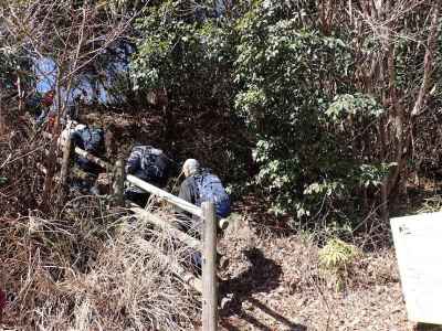 登山口から予想外の急登です 