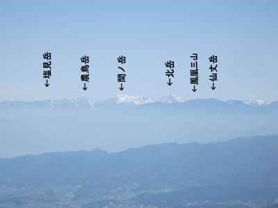 南アルプスの山々