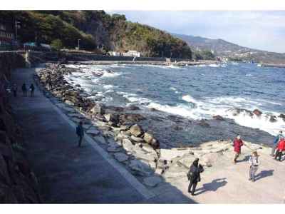琴ヶ浜遊歩道に降り立つ 