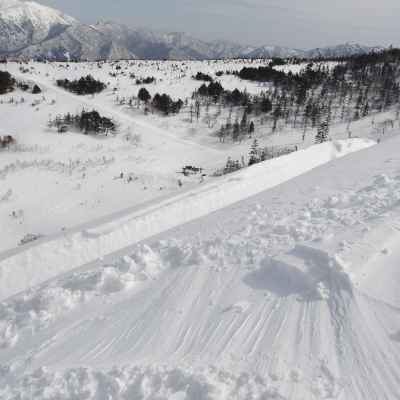 雪庇にクラック！