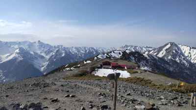 蝶ヶ岳山頂に到着