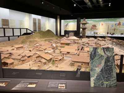 発掘調査や歴史考証をもとに再現された、1/30サイズのジオラマ 
