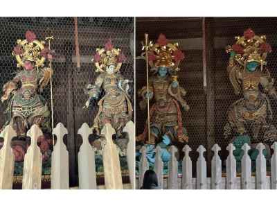 山門の両側には守護神の四天王 