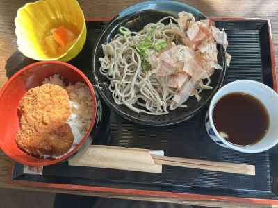越前おろしそばとソースカツ丼（１日目） 